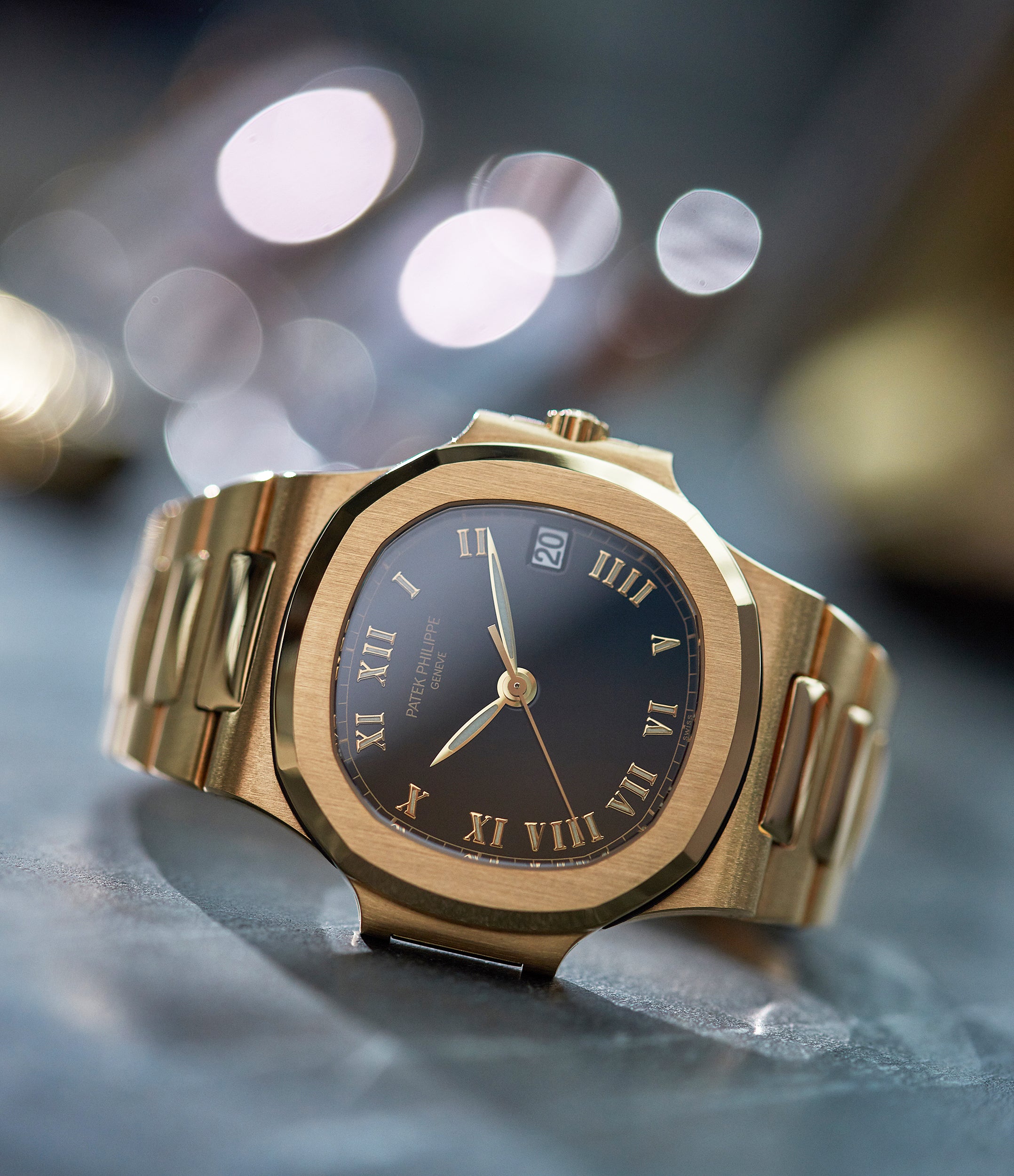 Patek Philippe Nautilus 3800 in yellow gold with a Roman dial from A Collected Man London
