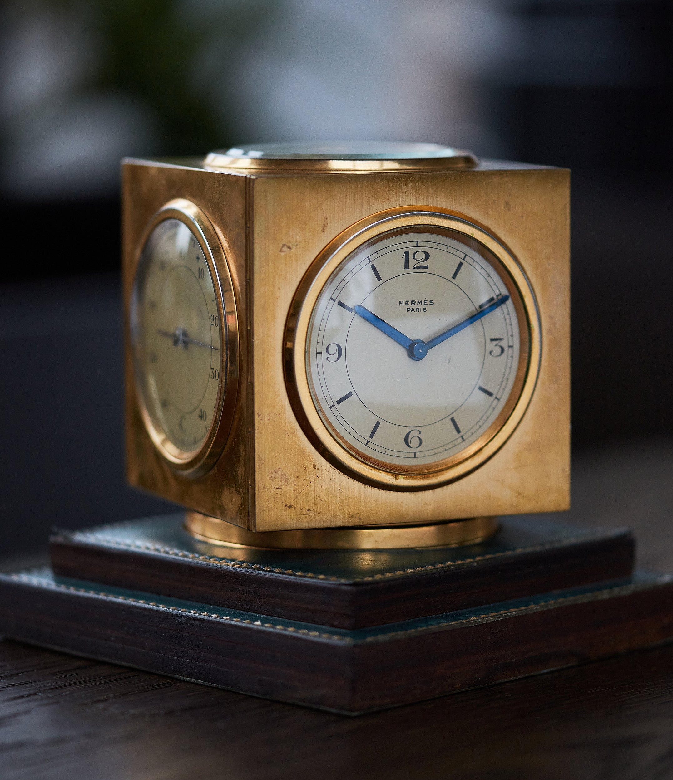 Hermes compendium desk clock in How Paul Dupré-Lafon Became ‘The Decorator of Millionaires’ for A Collected Man London