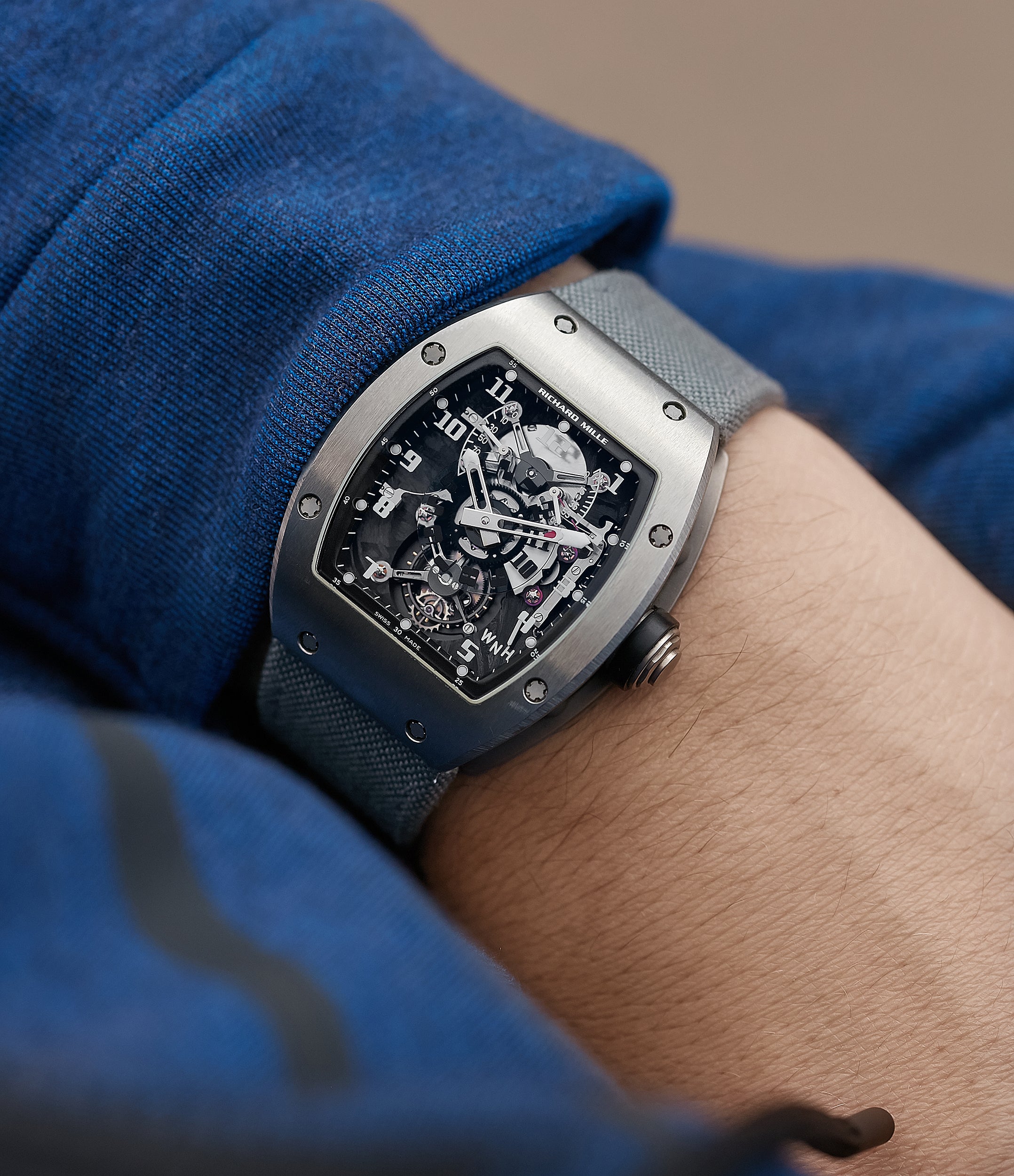 Richard Mille RM003 wrist shot in titanium for the disruptive world of early Richard Mille for A Collected Man Lonodn