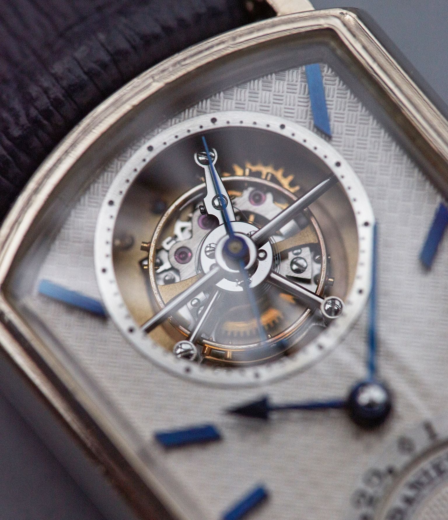 Daniels Blue Tourbillon wristwatch made by Roger Smith for A Collected Man London