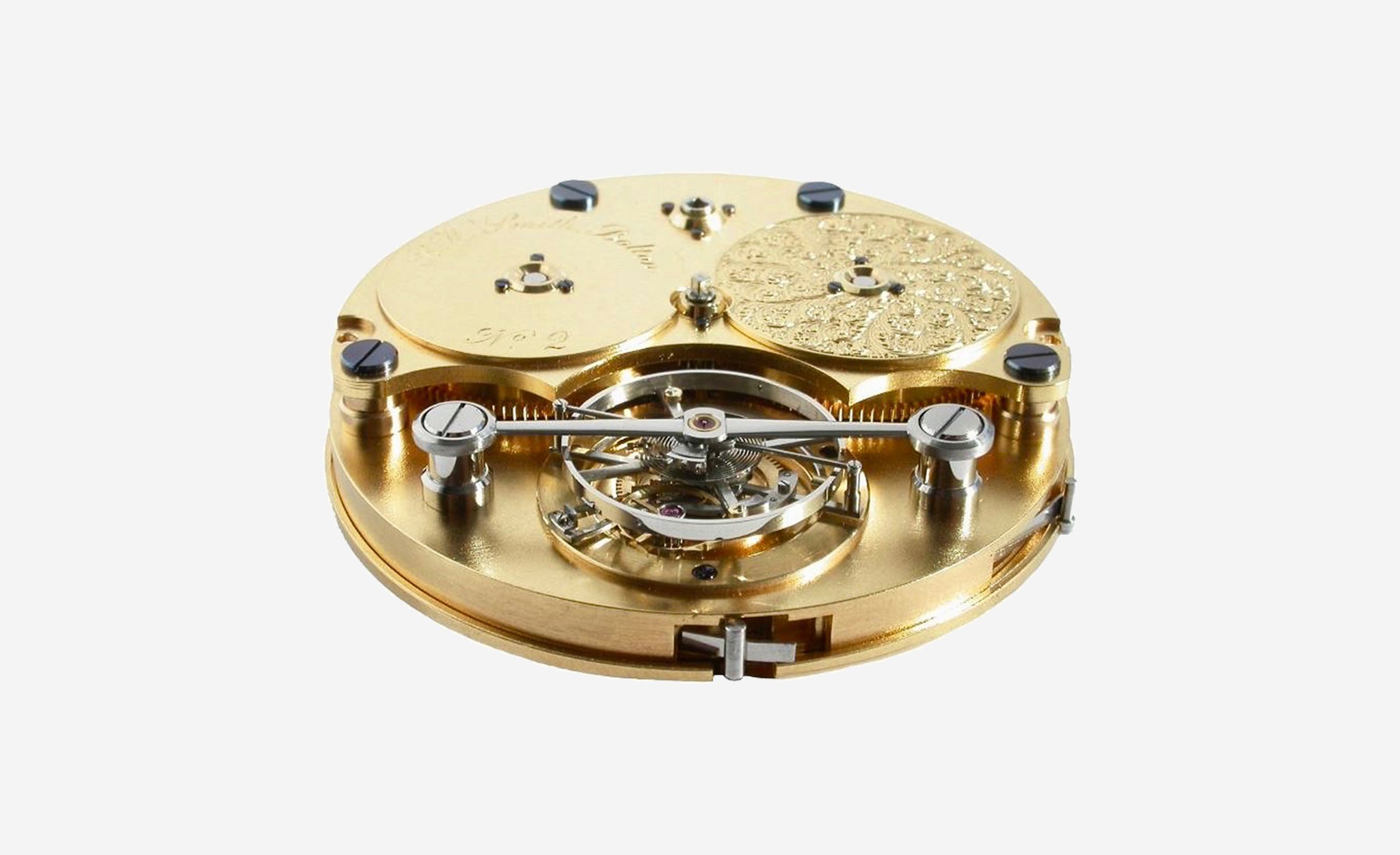 Roger W. Smith pocket watch no. 2 movement with tourbillon and gold plates for A Collected Man London