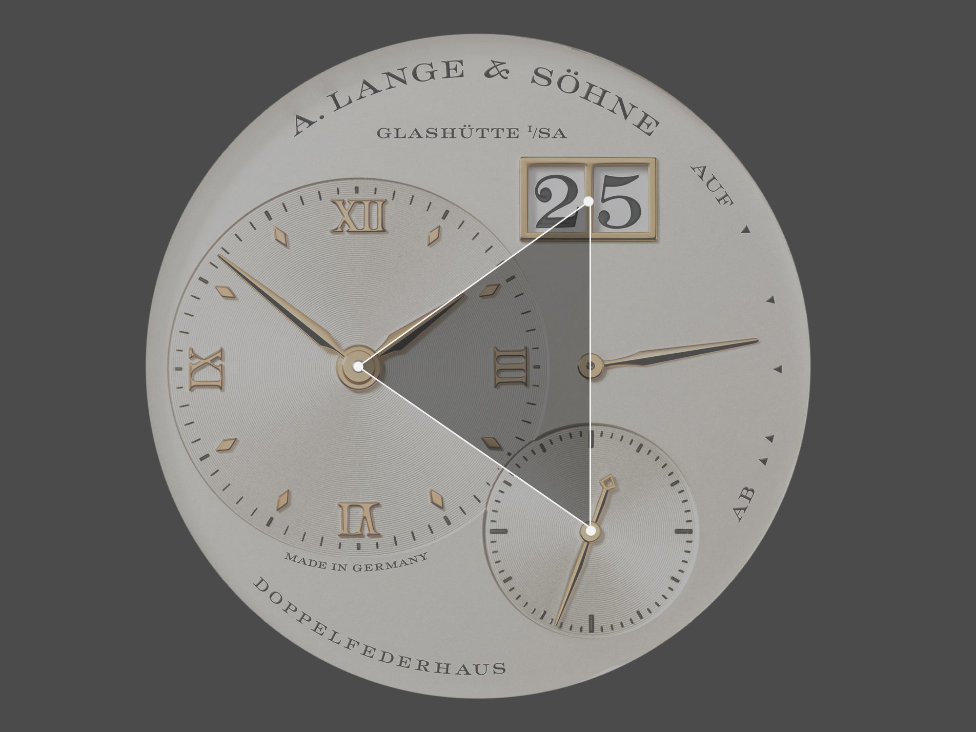 A. Lange & Sohne Lange 1 diagram in The Balance of Symmetry and Asymmetry in Dial Design for A Collected Man London