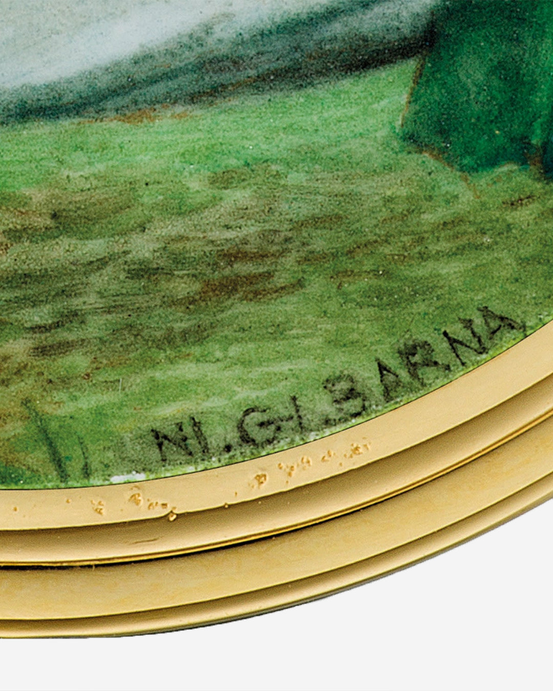 Macro on Ni. Gi. Barna signature in The Art of Enamel Dials for A Collected Man London