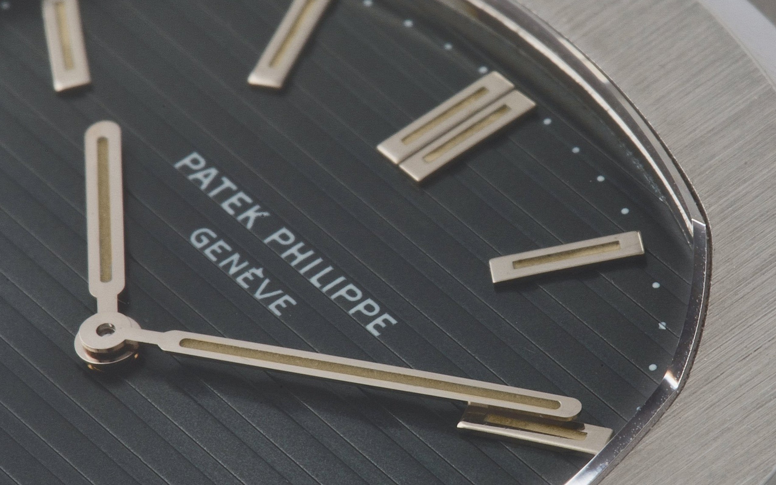 Patek Philippe Nautilus 3700 dial and hands showing patina for A Collected Man London