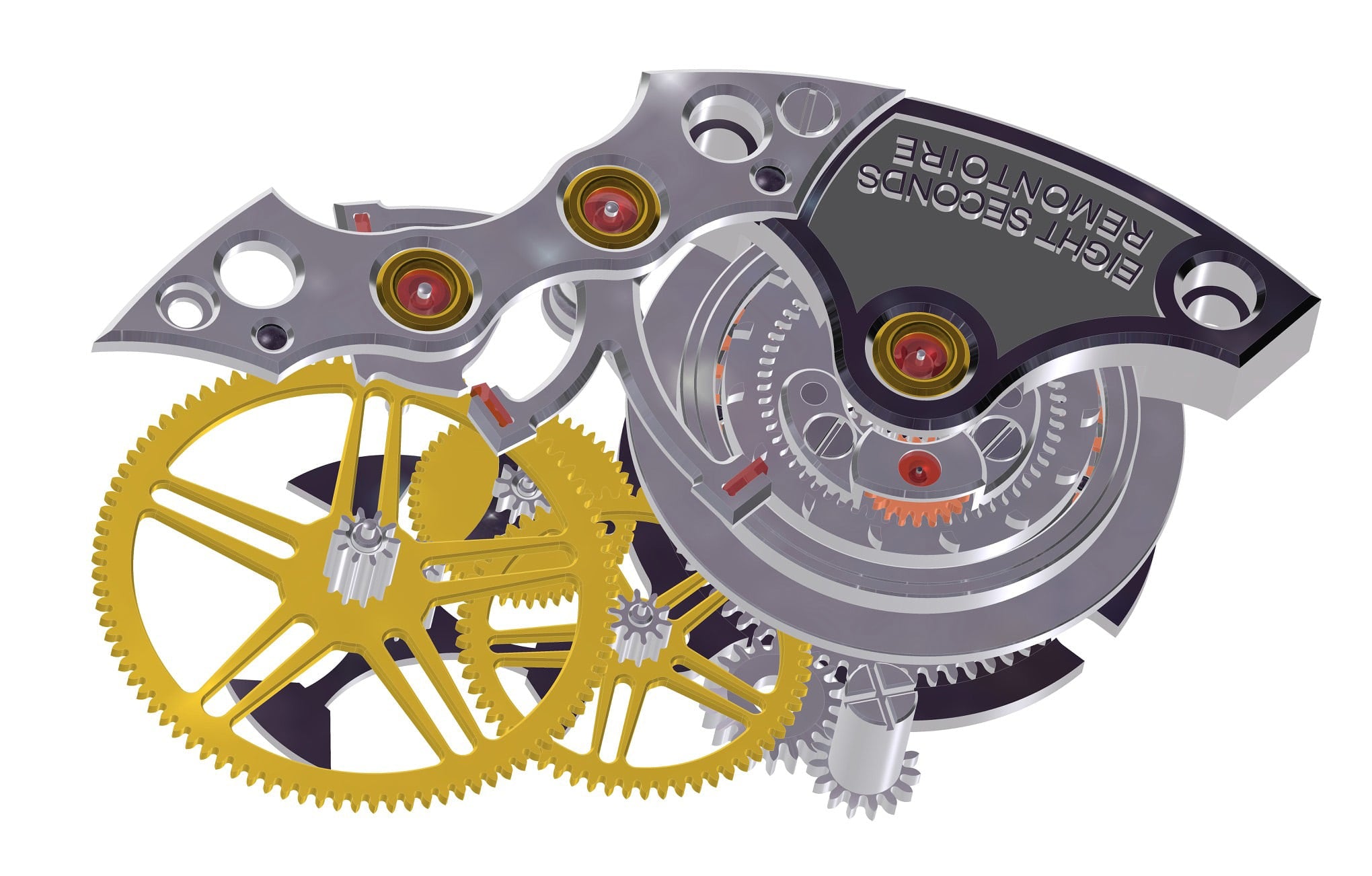 CAD render of remontoire mechanism used inside Grönefeld watches in Chasing Accuracy in Mechanical Wristwatches for A Collected Man London