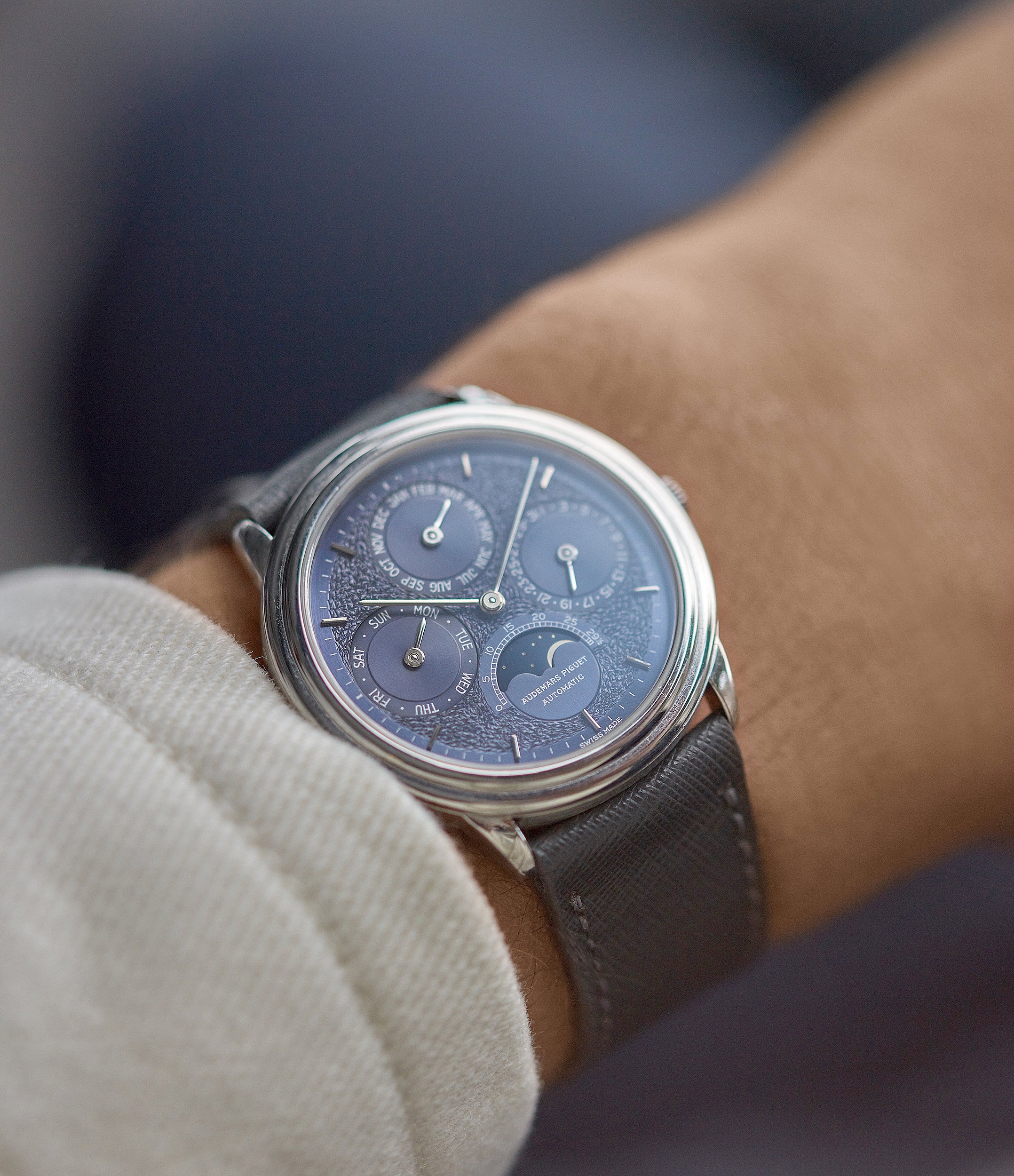 Audemars Piguet blue dial vintage Perpetual Calendar platinum watch