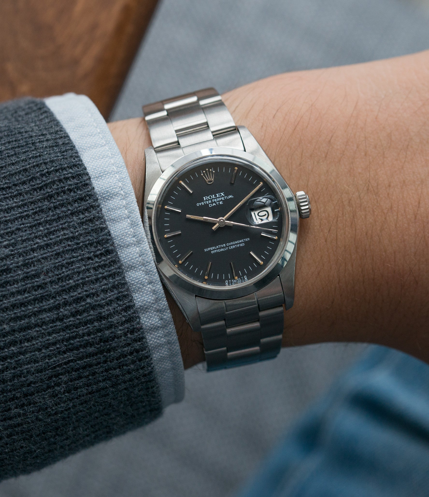 rolex oyster perpetual on wrist