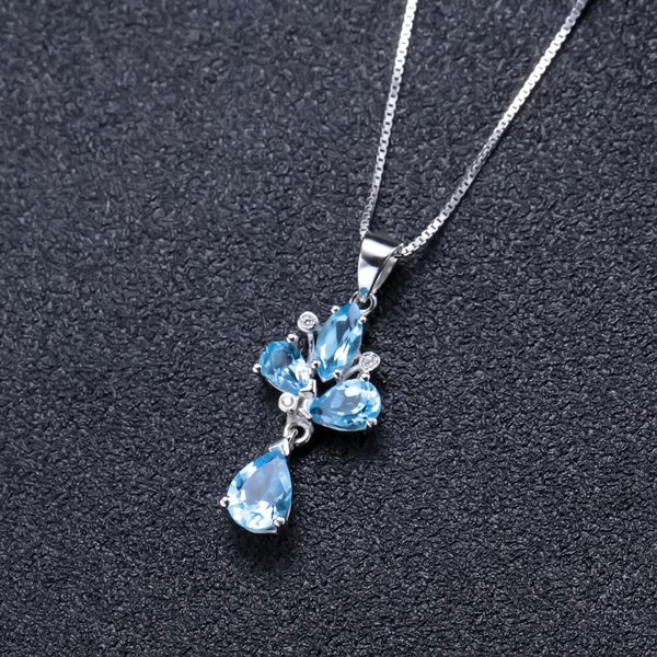 Natural Swiss Blue Topaz Gemstone Jewelry Sets