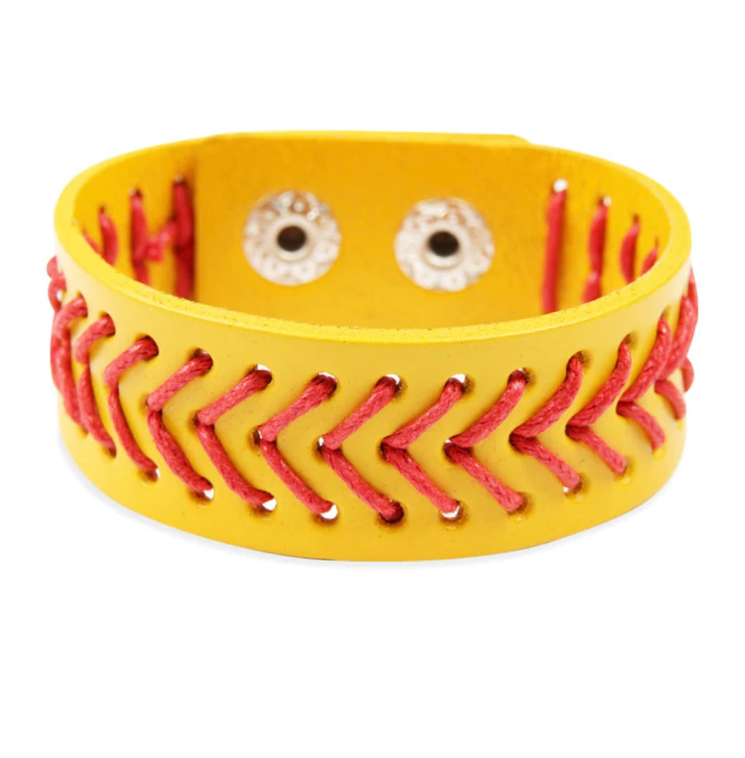 leather softball bracelets