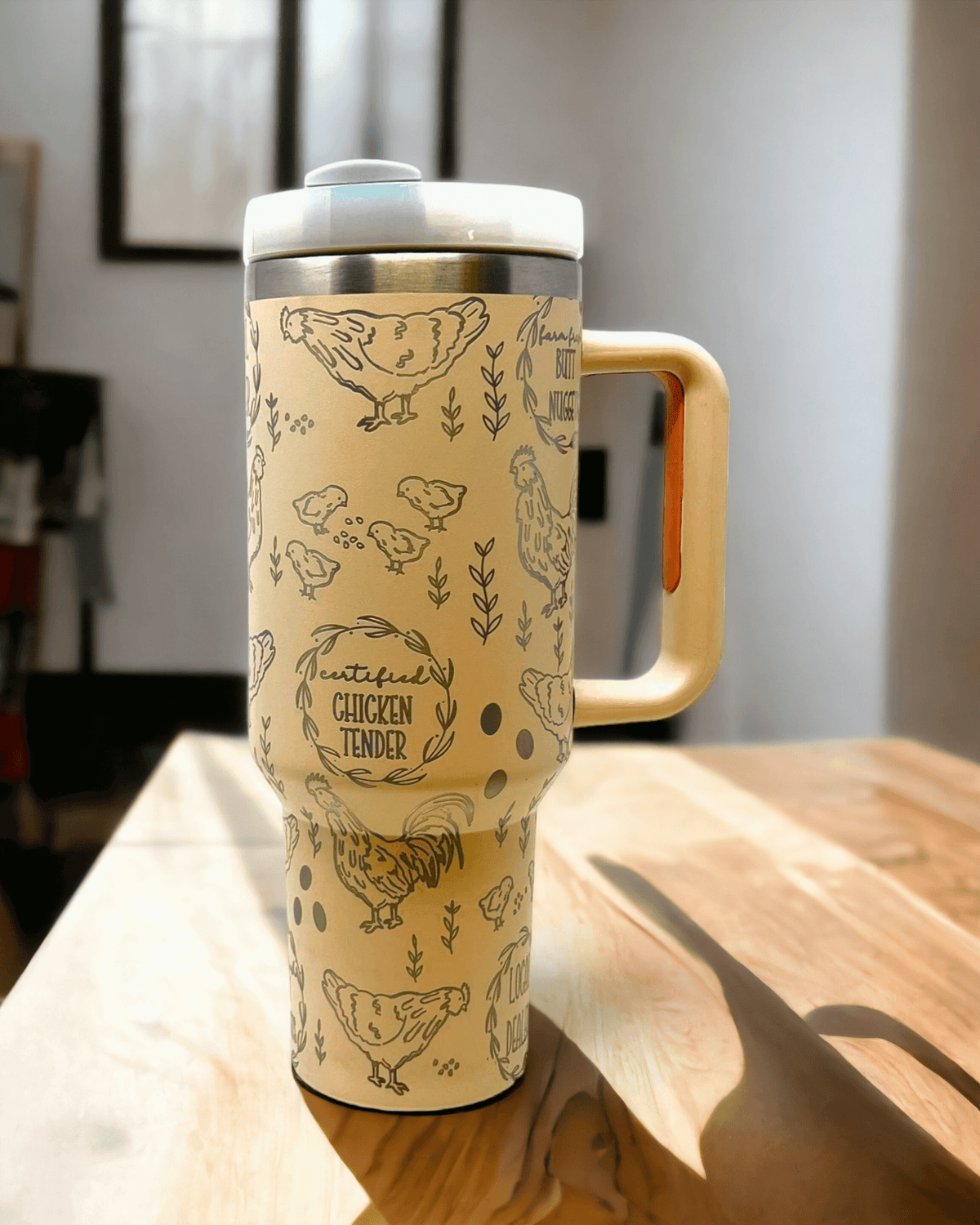 40 oz Peony Stanley Dupe Tumbler - Wind River Outpost