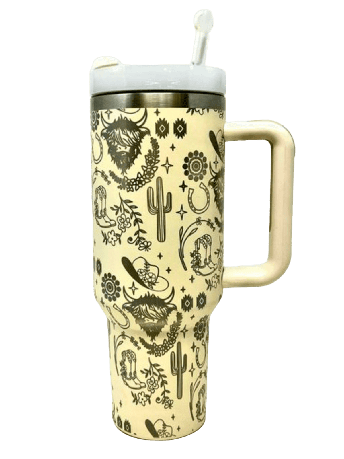 40 oz Peony Stanley Dupe Tumbler - Wind River Outpost