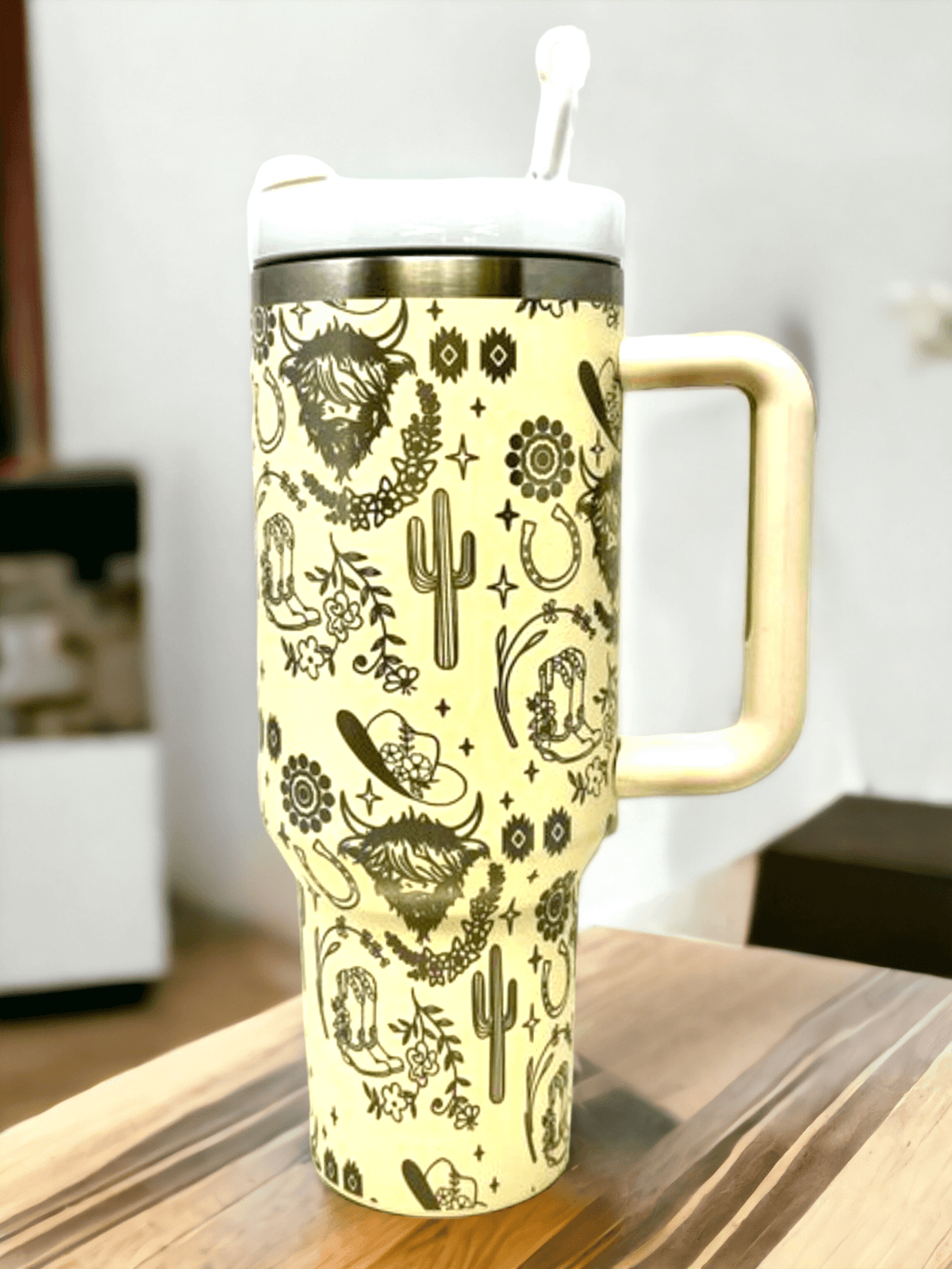 40 oz Peony Stanley Dupe Tumbler - Wind River Outpost