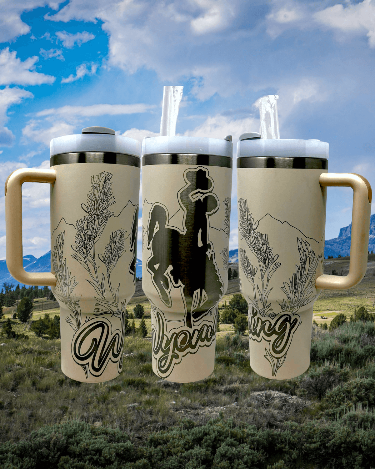 40 oz Sunflower Stanley Dupe Tumbler - Wind River Outpost