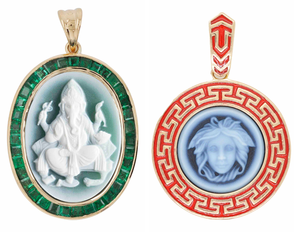 lord Ganesha pendant and versace medusa pendant