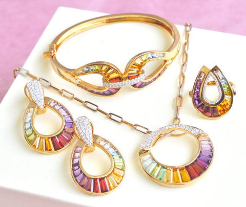 rainbow jewelry set