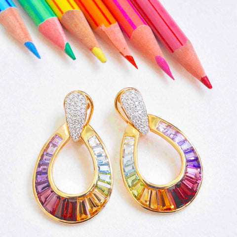 boucles d'oreilles arc-en-ciel