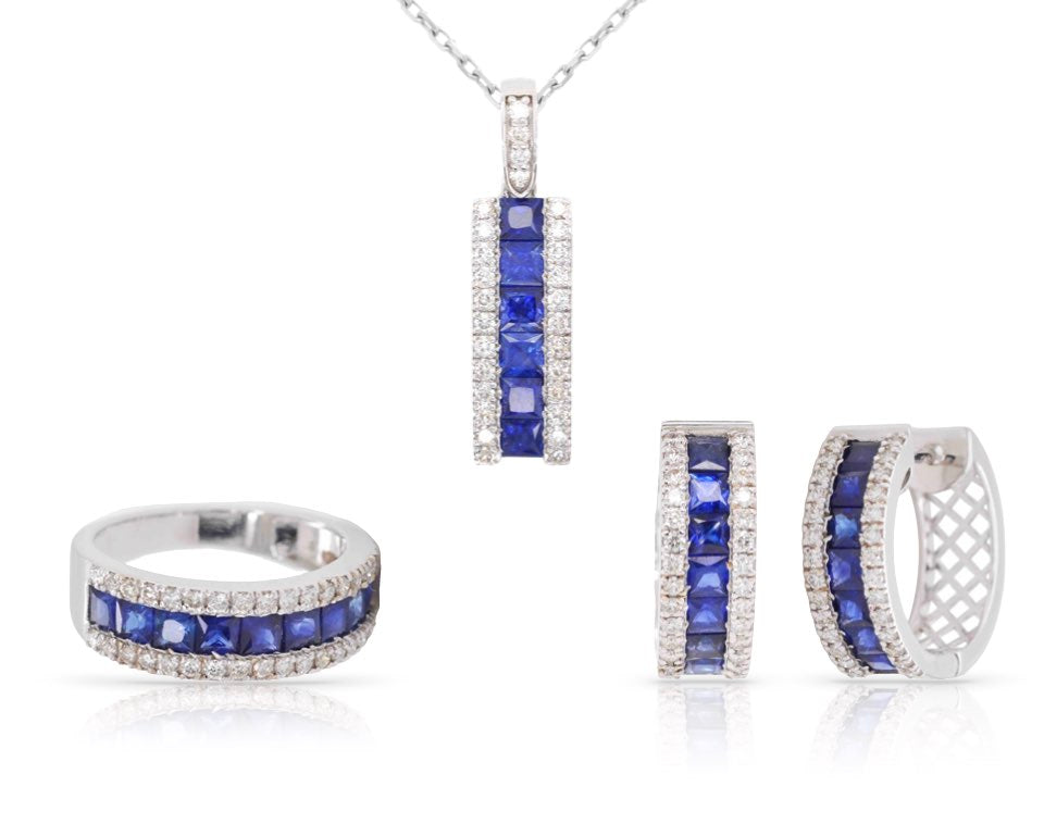 blue sapphire jewelry set