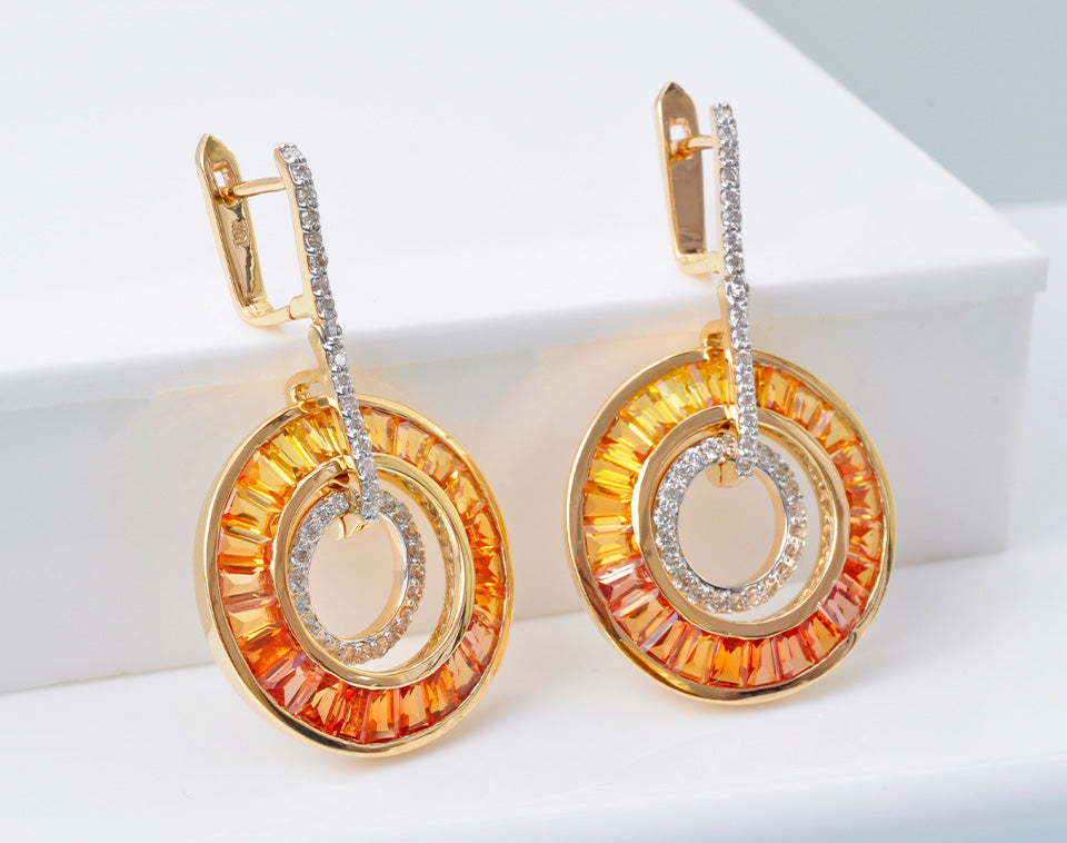 yellow sapphire dangle earrings