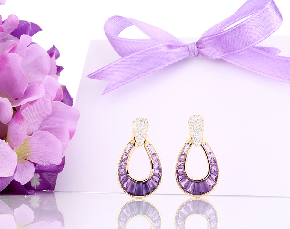 amethyst raindrop earrings