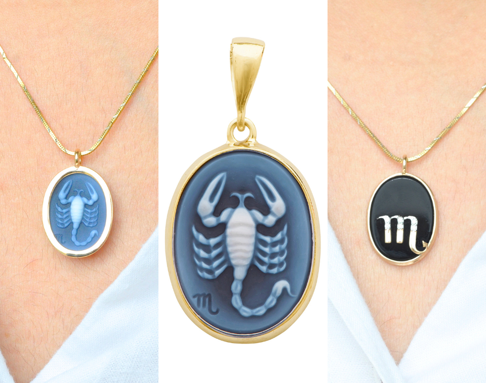zodiac sign pendant necklace for scorpio