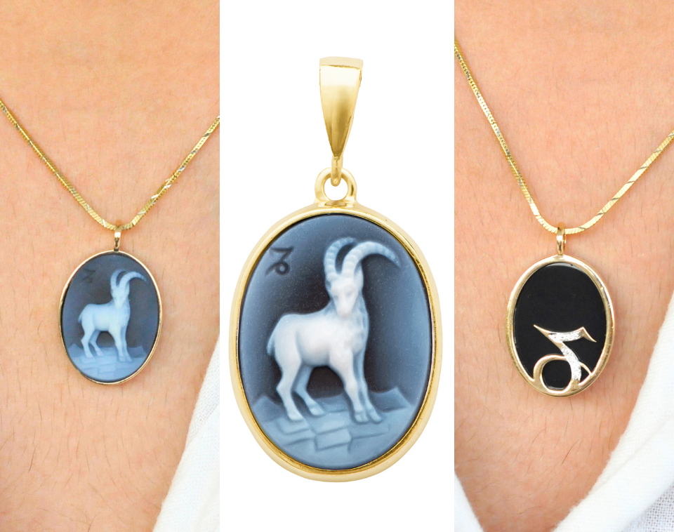 zodiac sign pendant necklace for Capricorn