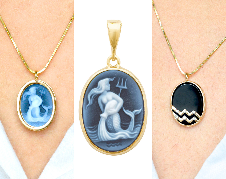 zodiac sign pendant necklace for Aquarius
