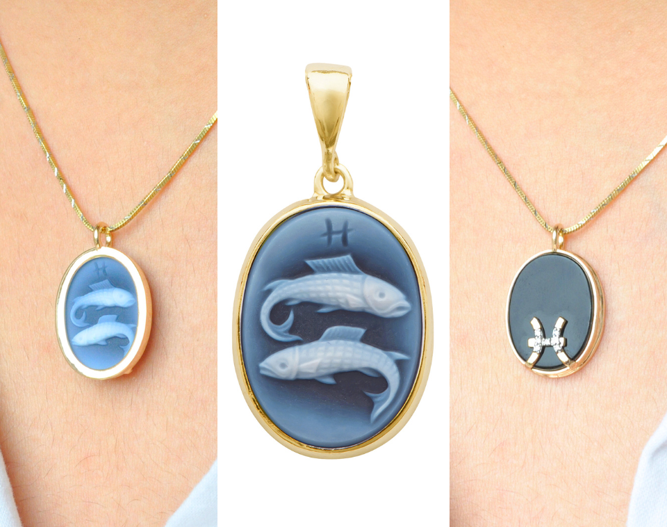 collier pendentif signe du zodiaque pour poissons