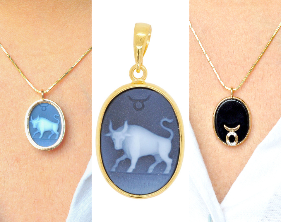 zodiac sign pendant necklace for Taurus