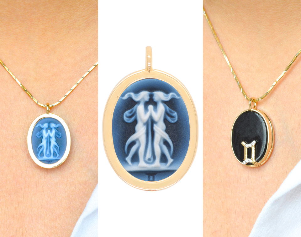 zodiac sign pendant necklace for Gemini