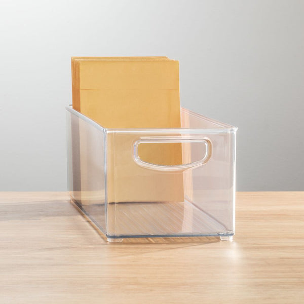 mDesign Long Plastic Drawer Organizer Box, Storage Organizer Bin CONTAINER; for Closet