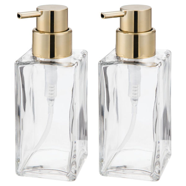 Home Decor 3-piece Glass Soap Dispenser Set with Metal Storage Caddy