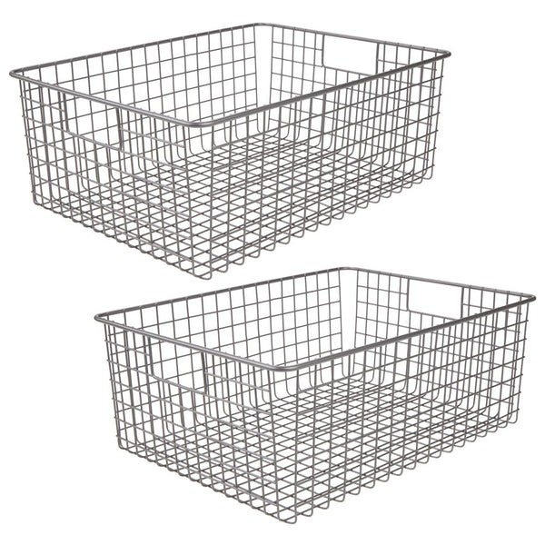 Wicker Divided Storage Basket Organization Rectangular Tray - MyKitchenFirst