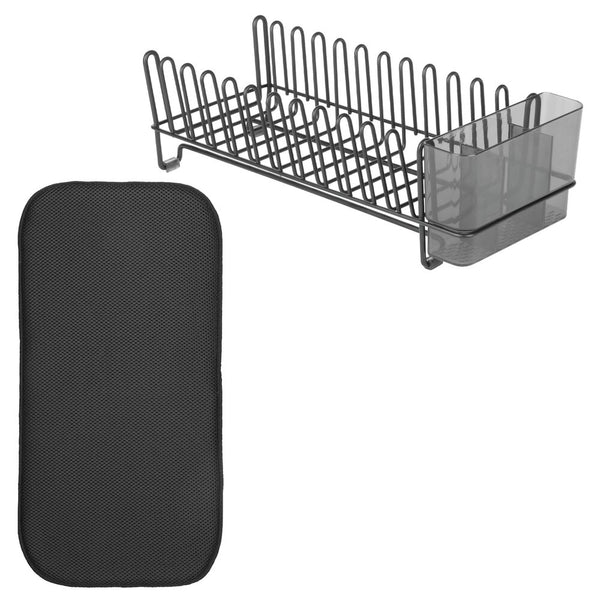 Compact Dish Rack for Kitchen Counter with Silicone Dish Drying Mat, S –  Modern Rugs and Decor