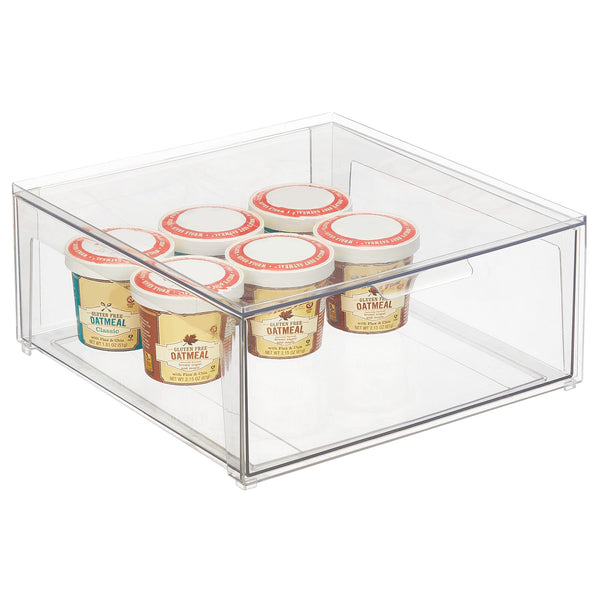  mDesign Plastic Pantry Organization and Storage Bin w/Pull Out  Drawer - Stackable Kitchen Supplies Storage Container for Organizing  Cabinet, Fridge, Freezer - Lumiere Collection - 4 Pack, Clear: Home &  Kitchen