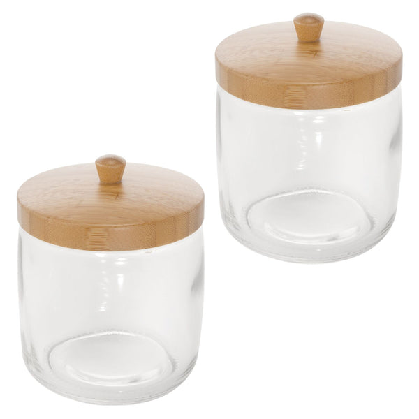 Round Glass Bowls with Bamboo Lid