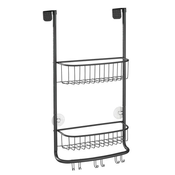 Over the Door Shower Caddy, 5-Tier Adjustable Hanging Shower Organizer  Rustproof Metal, Silver