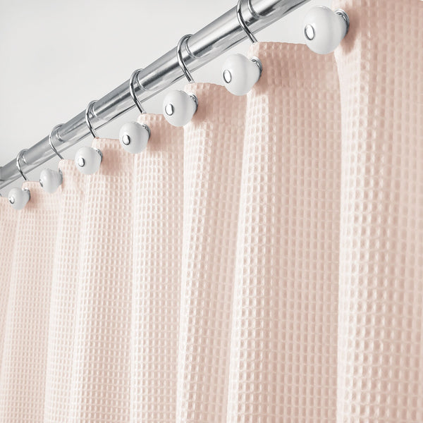 Mesh Shower Caddy Curtains Organizer - Hanging Bathroom Shower Curtain Rod / Liner Hooks Accessories with 6 Pockets Save Space in Small Bathroom Tub 4