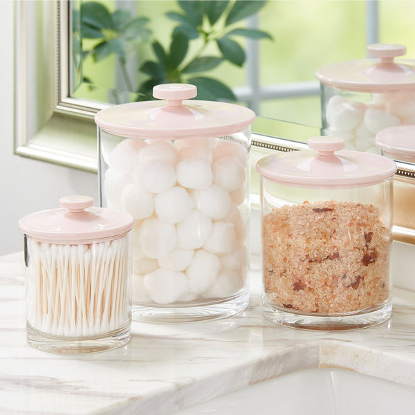 Glass Canister Set for Kitchen & Bathroom, Apothecary Food Storage