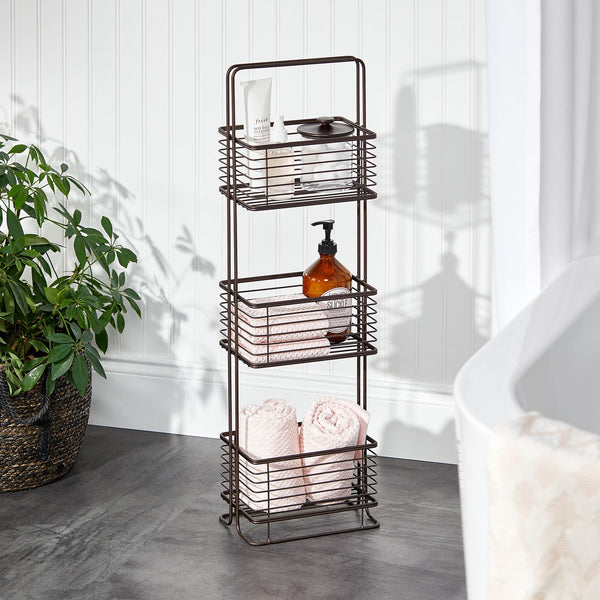 Winston Porter Stella 3 Tier Standing Wicker Storage Rack, Hand