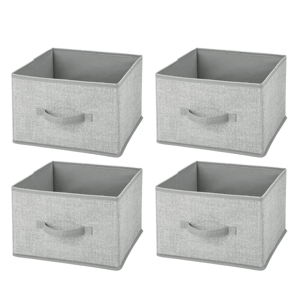 Storage Cubes 12x12 Fabric Storage Bins 4 Pack Storage Baskets with  Handles, Foldable Storage Cubes Box for Closet, Shelf, Nursery, Cloth Boxes  for