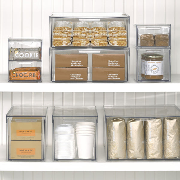 FINESSY Pantry Organizers and Storage Bins, 2 Under Sink Organizers And Storage  Containers Refrigerator Organizer Bins Storage Box Storage Cubes Stackable  White Plastic Kitchen Storage Containers - Yahoo Shopping