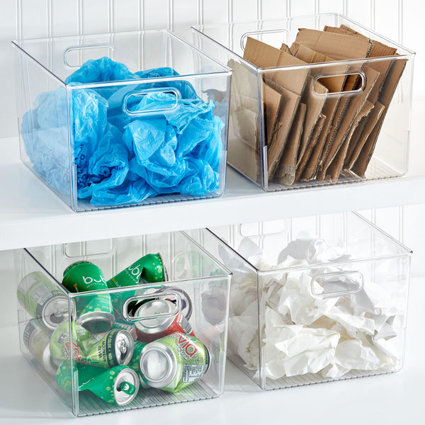 Refrigerator Organizer Bins, HOOJO 8pcs Clear Plastic Bins, Pantry Kitchen  Organization and Storage, 12.5 Long 