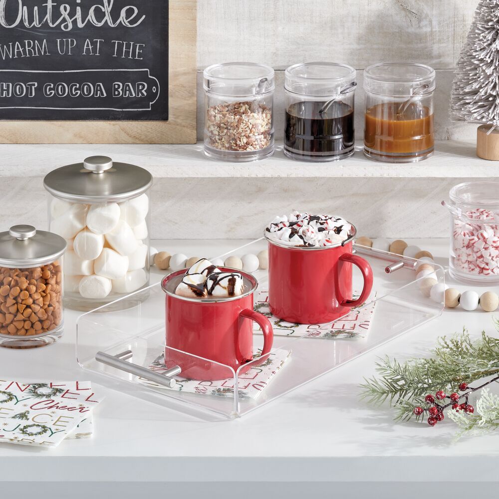 Christmas Decor 3 Pack Glass Storage Jars with Airtight Bamboo Lid,  Christmas Buffalo Plaid Canisters Set for Kitchen Countertop - Clear  Christmas