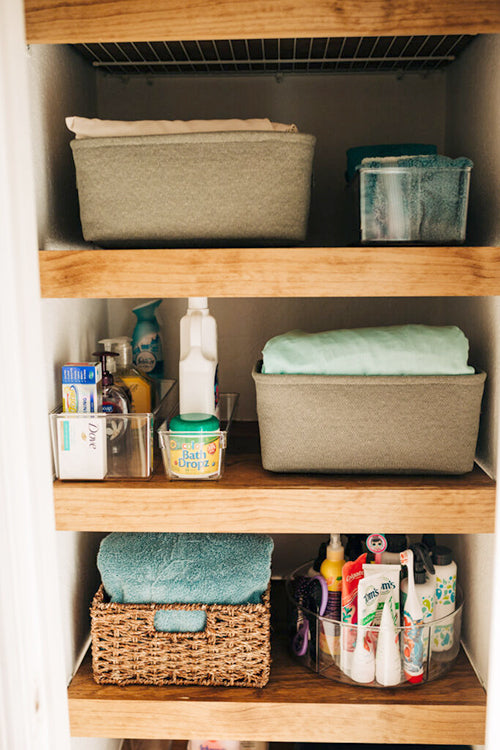 DIY Floating Shelves in Linen Closet – Casa Watkins Living