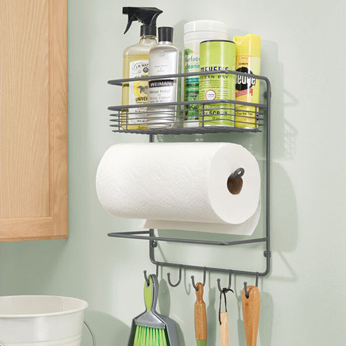 Metal Wall Mount Paper Towel Holder and Storage Center