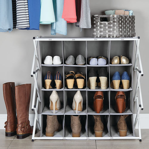 Multi-Tier Fabric Shoe Rack Floor Stand Storage