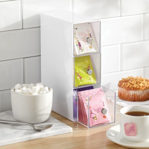 Buy mDesignTea Storage Boxes - Plastic Tea Box with 8 Compartments