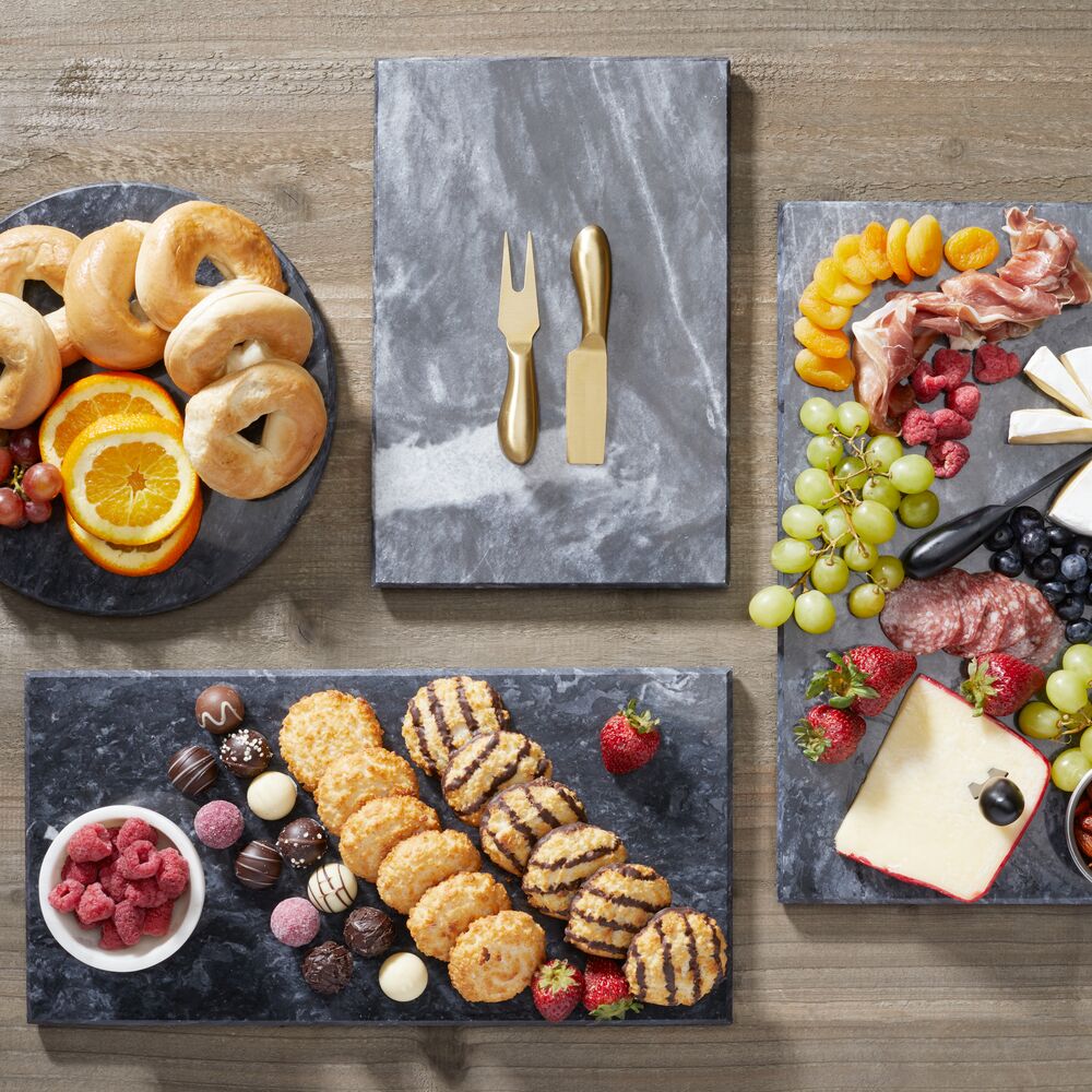 Set of 7 Granite Stone 8x6 Cutting Board Cheese Food Presentation Platter  Plates