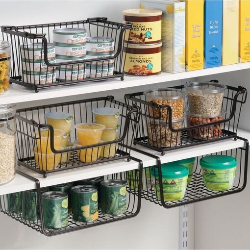  FINESSY Pantry Storage Bins for Pantry Organization - Stackable  Pantry Organizer Bins for Organization, Under Sink Pantry Plastic  Containers for Shelf Organizing Bins for Pantry Box