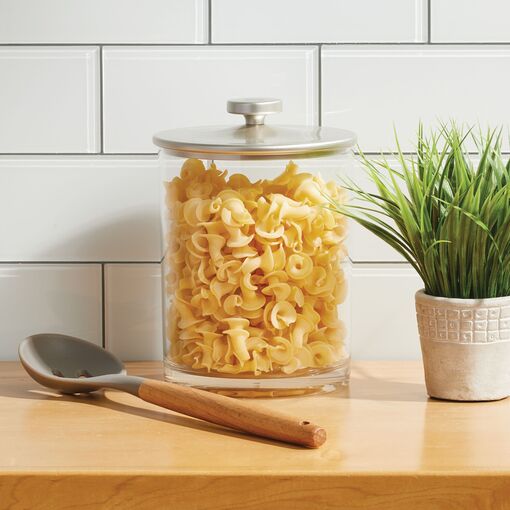 Rectangular Acrylic Kitchen Canisters with Bamboo Lids